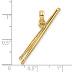 14K 3-D Moveable Drum Sticks Charm