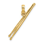 14K 3-D Moveable Drum Sticks Charm