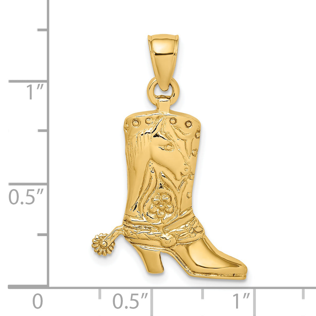 14K Cowboy Boot with Spur Charm