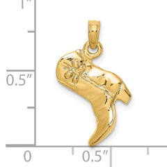 14K 3-D Cowboy Boot Charm