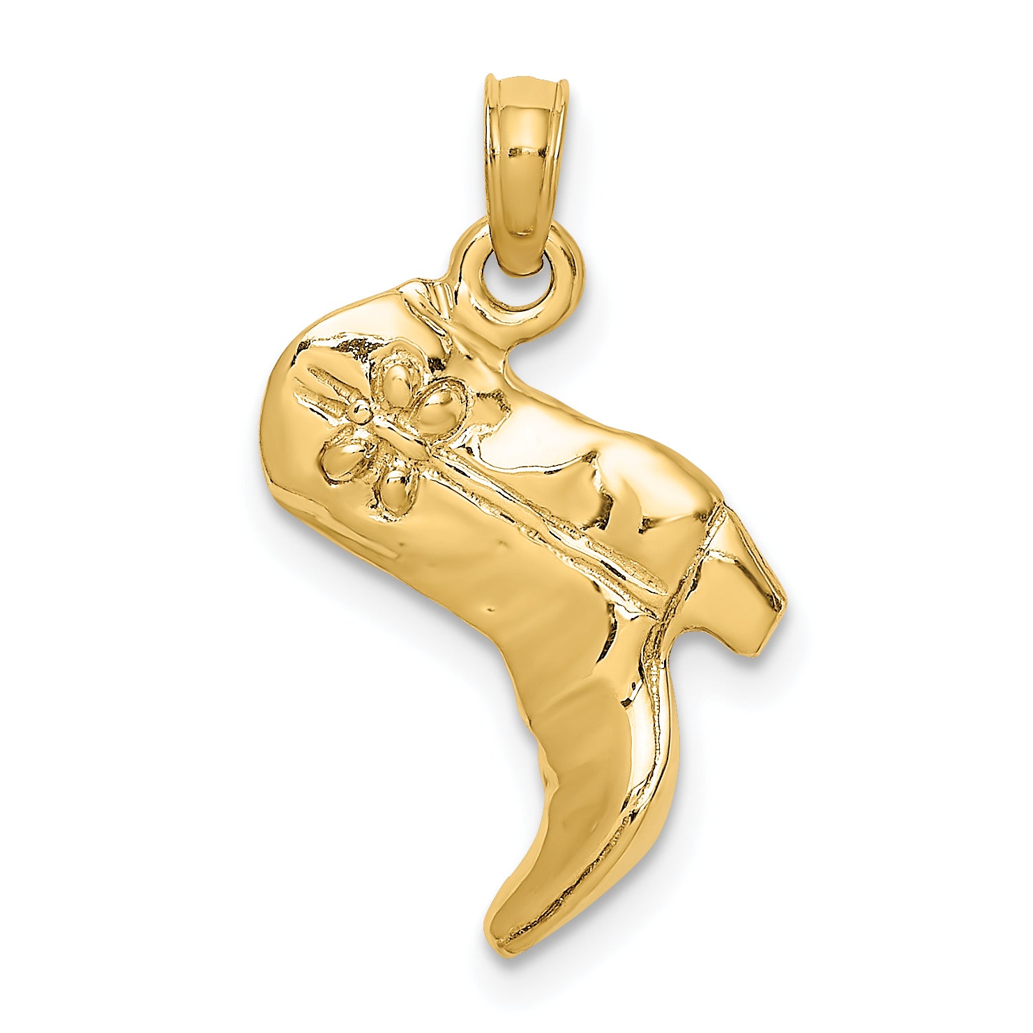 14K 3-D Cowboy Boot Charm Main image