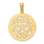 14K Tribal Star In Round Frame Charm