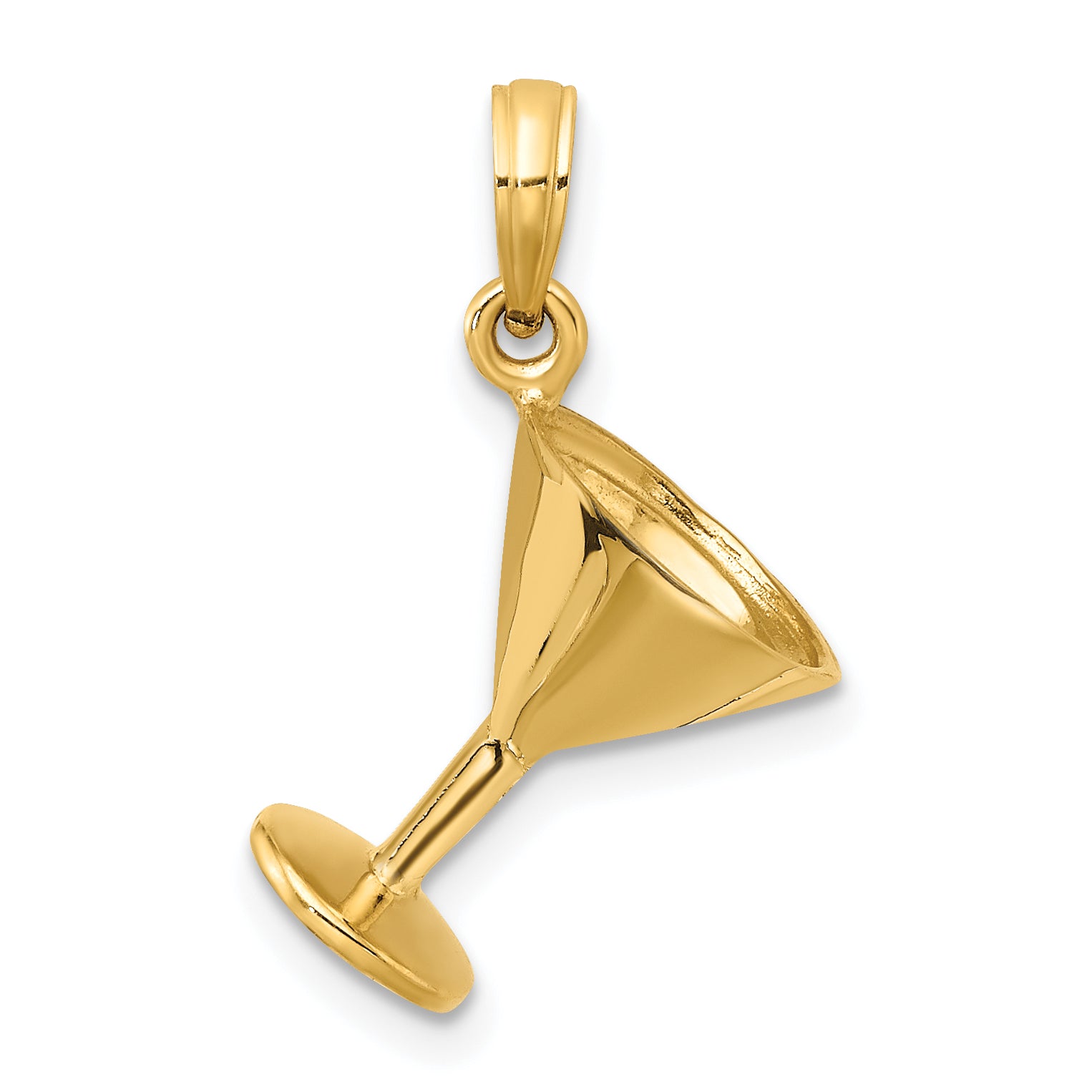 14K 3-D Polished Martini Glass Charm Main image