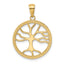 14K Large Tree Of Life In Round Frame Charm