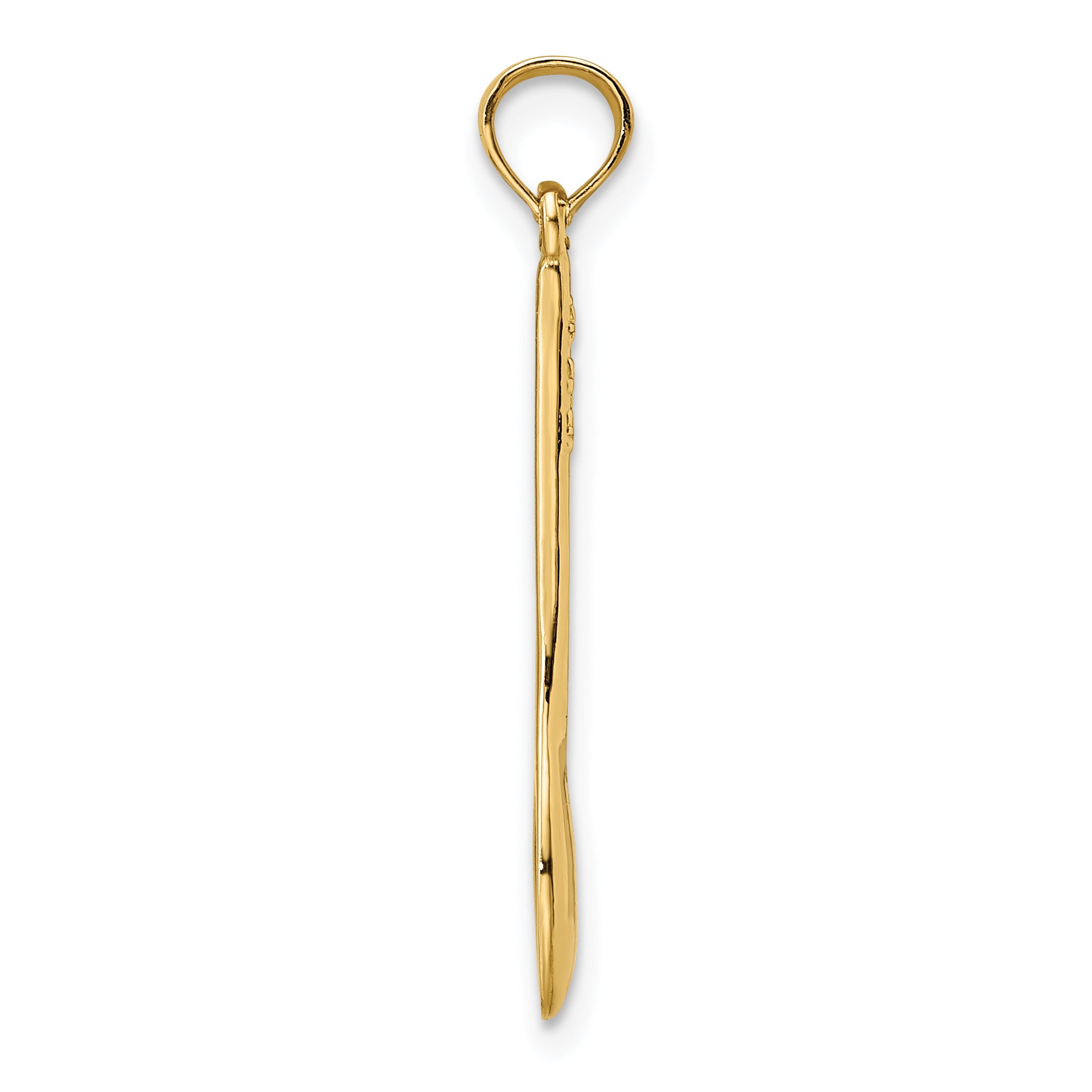 14K Polished 3-D Spoon Charm