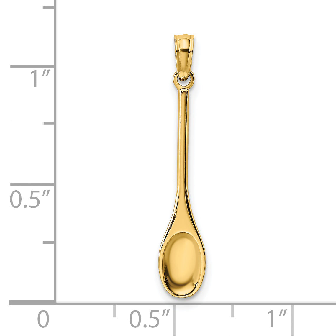 14K Polished 3-D Spoon Charm
