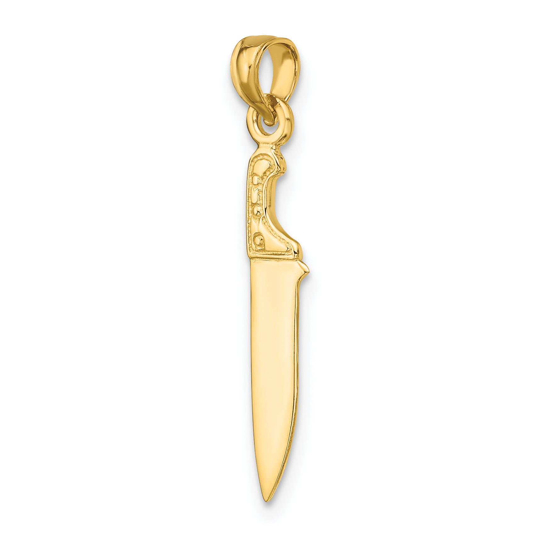 14K 3-D Polished Butcher Knife Charm