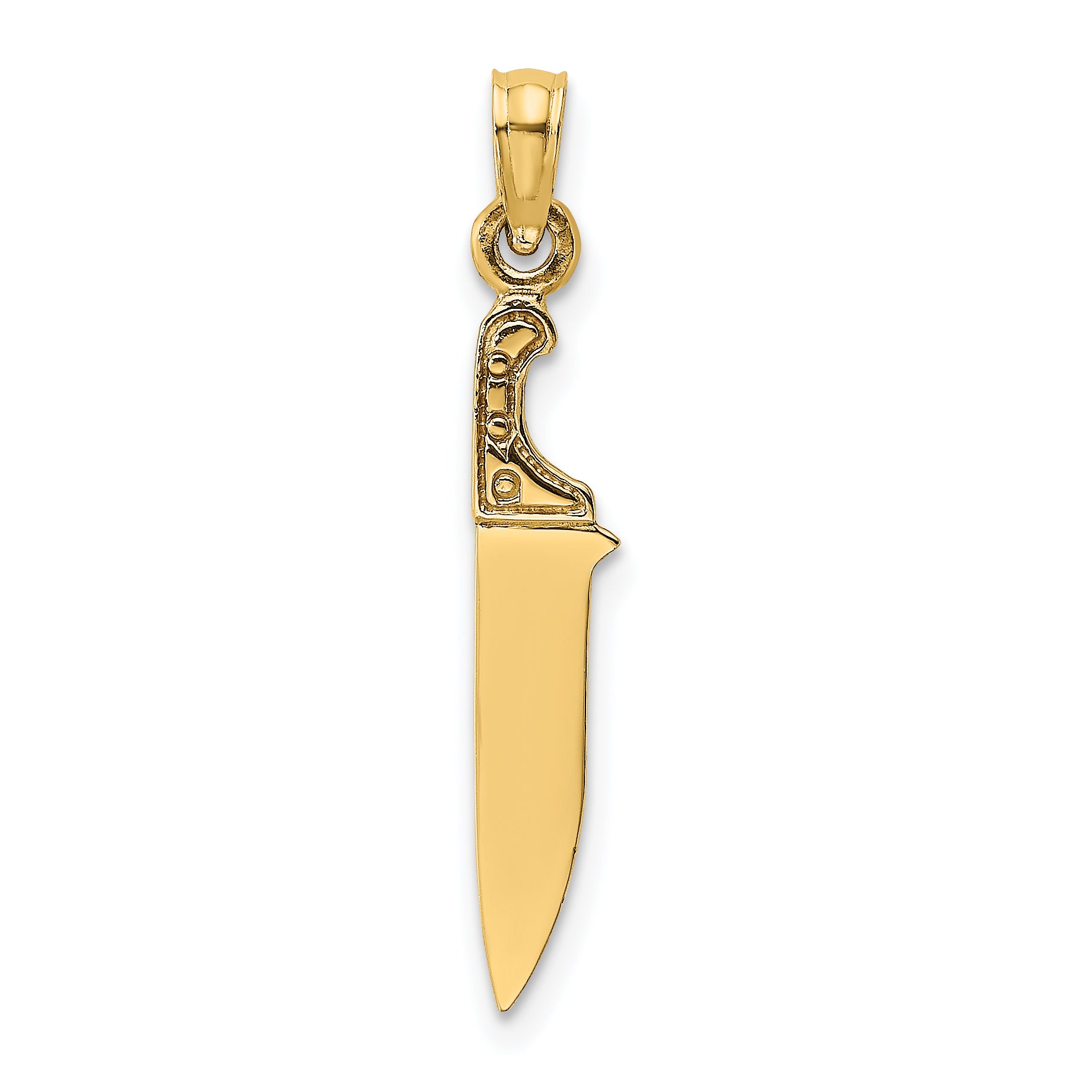 14K 3-D Polished Butcher Knife Charm Main image