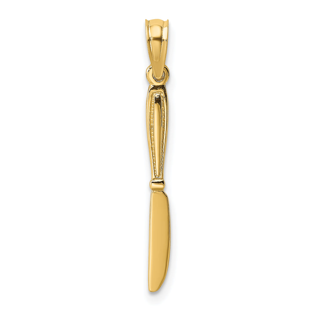 14K 3-D Polished Table Knife Charm