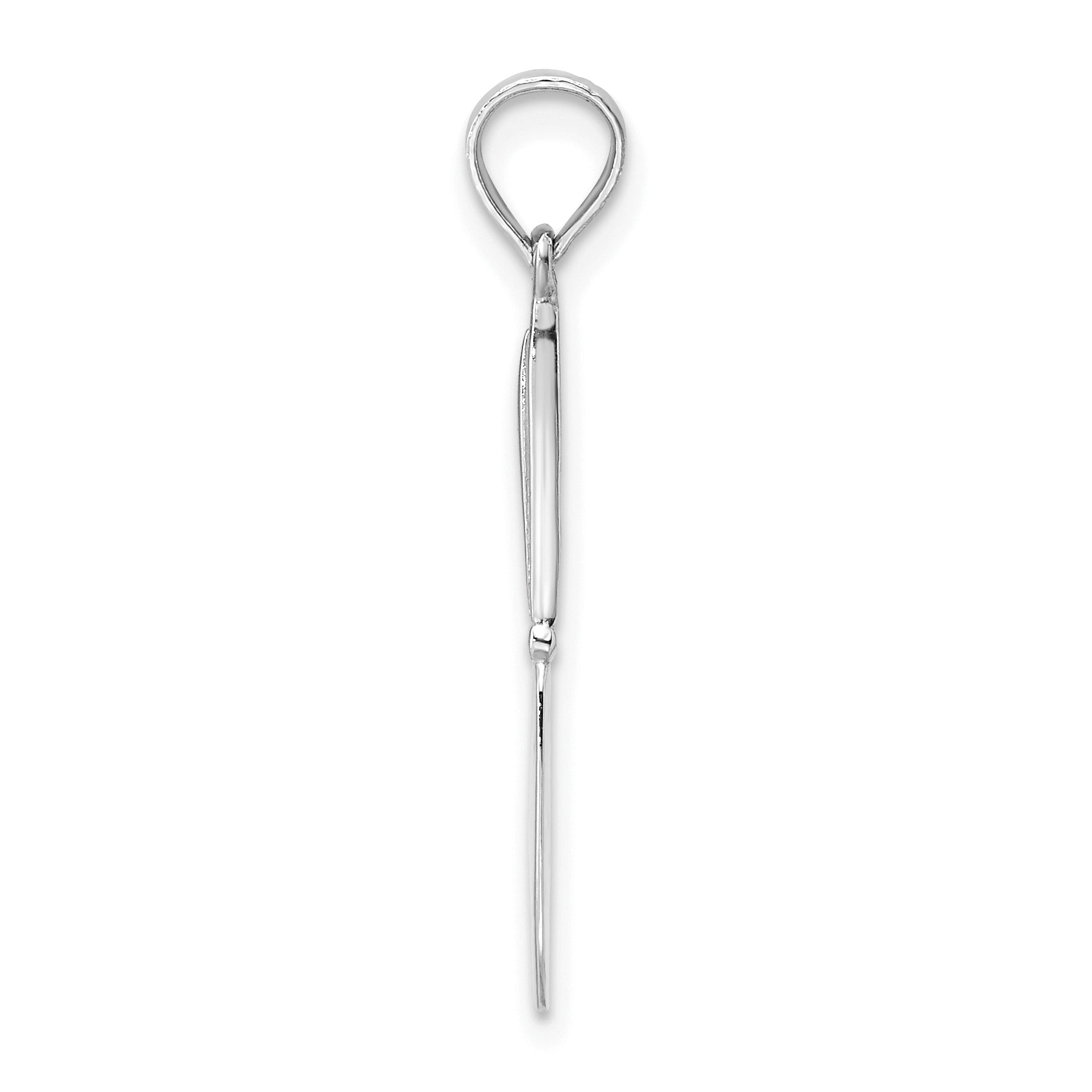 14K White Gold 3-D Polished Table Knife Charm Secondary image