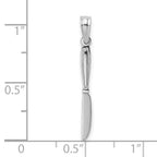 14K White Gold 3-D Polished Table Knife Charm