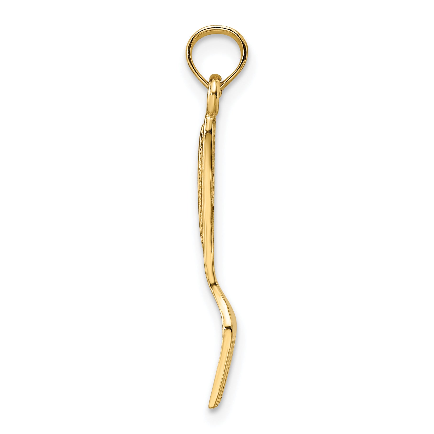 14K 3-D and Polished Table Fork Charm Secondary image