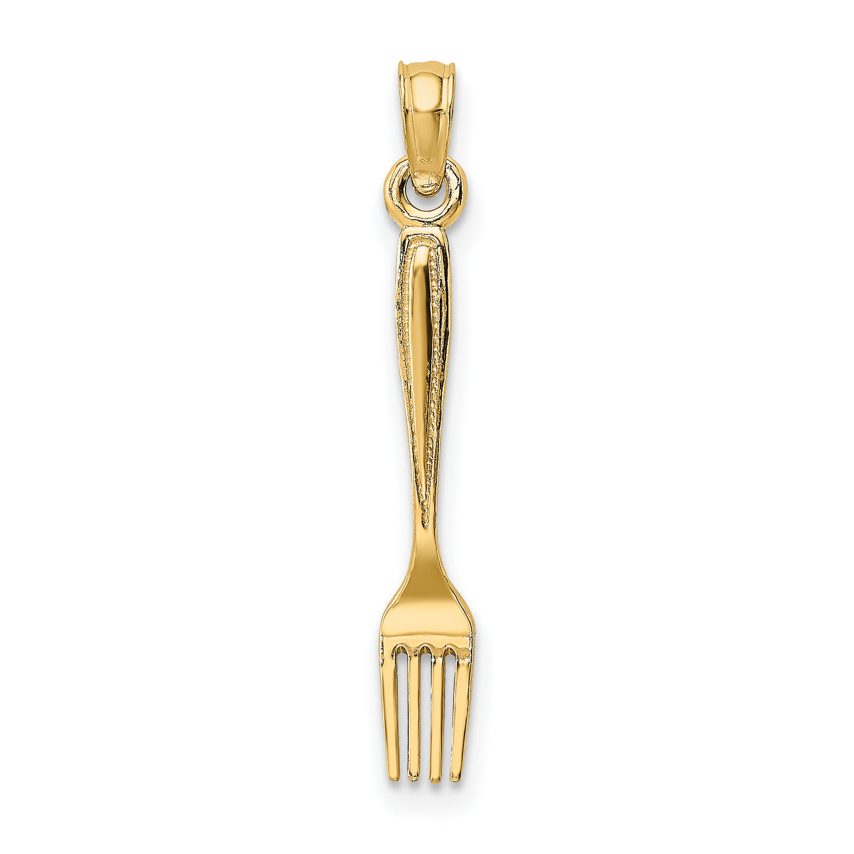 14K 3-D and Polished Table Fork Charm