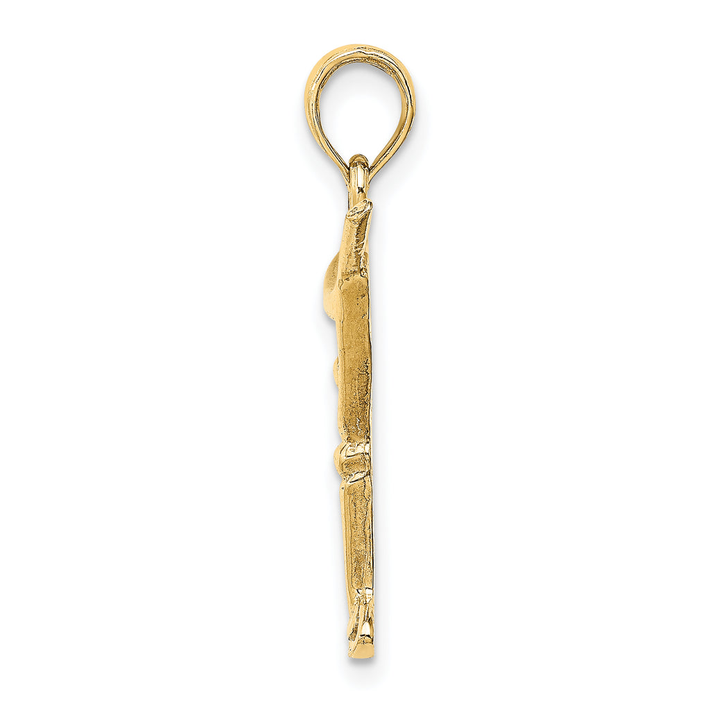 14K Polished Cut-Out Martini W/ Olive Charm