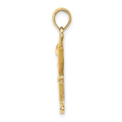 14K Polished Cut-Out Martini W/ Olive Charm