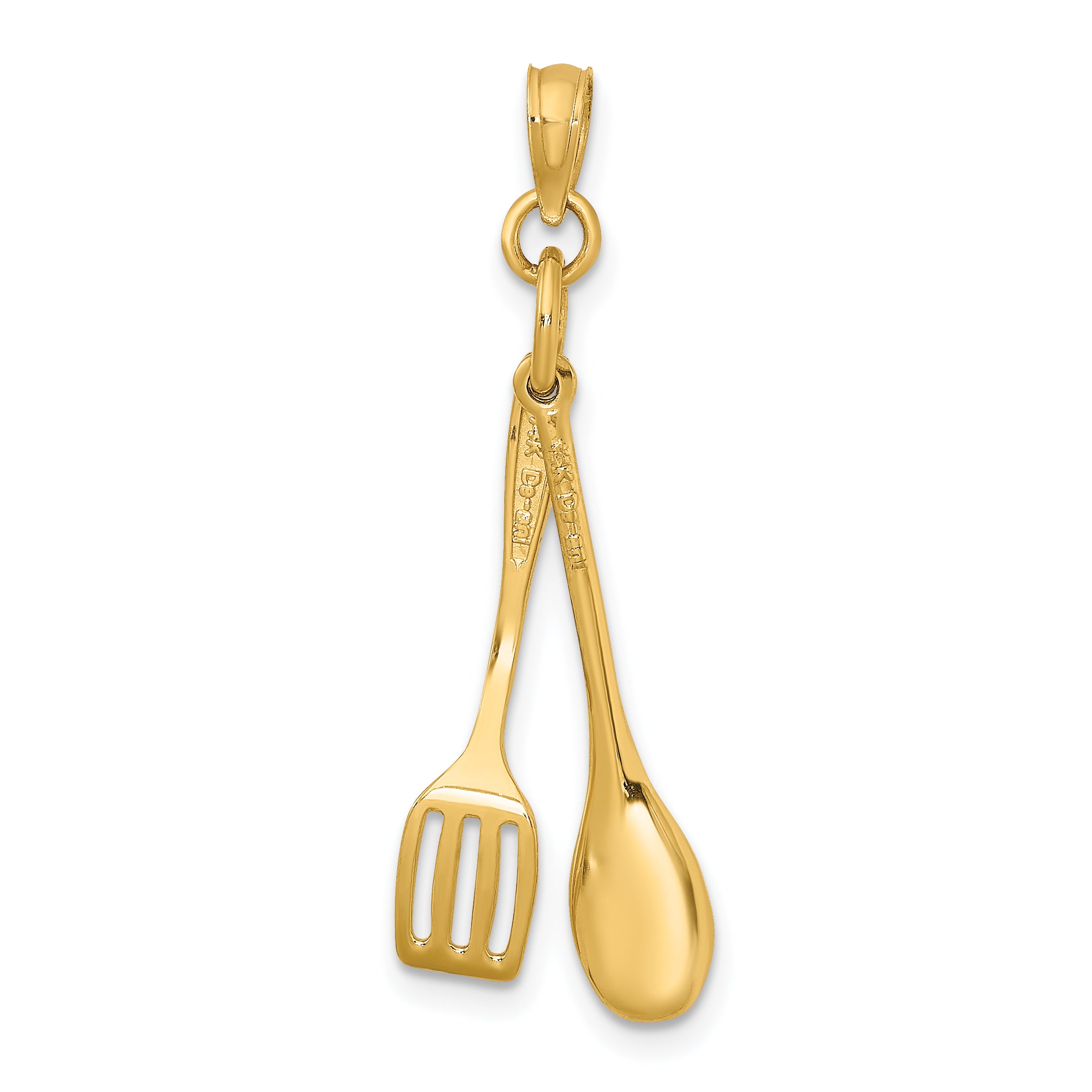 14K 3-D Moveable Spoon and Spatula Charm