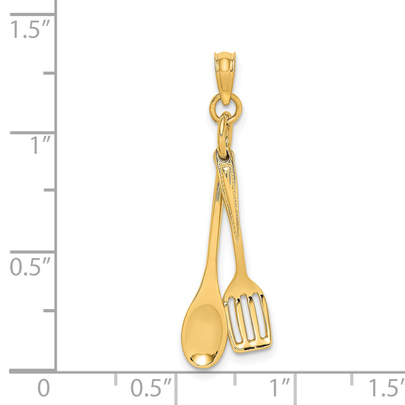 14K 3-D Moveable Spoon and Spatula Charm