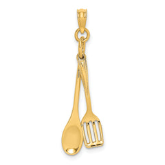 14K 3-D Moveable Spoon and Spatula Charm