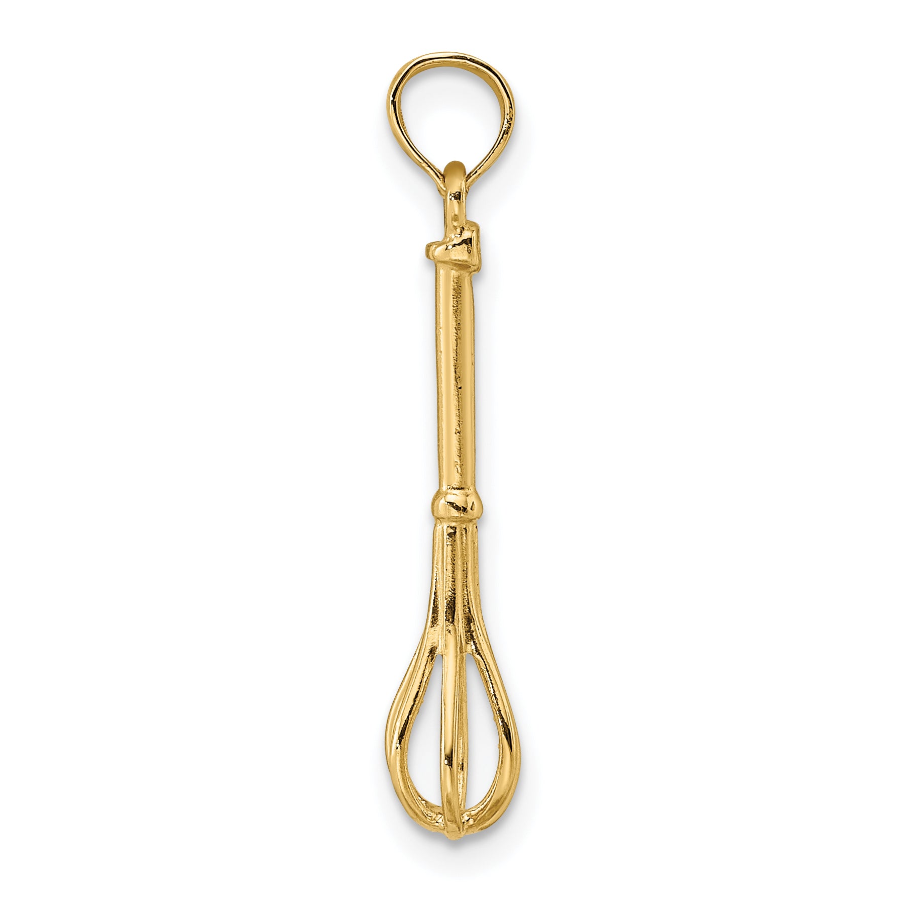 14K 3-D  Polished Whisk Charm