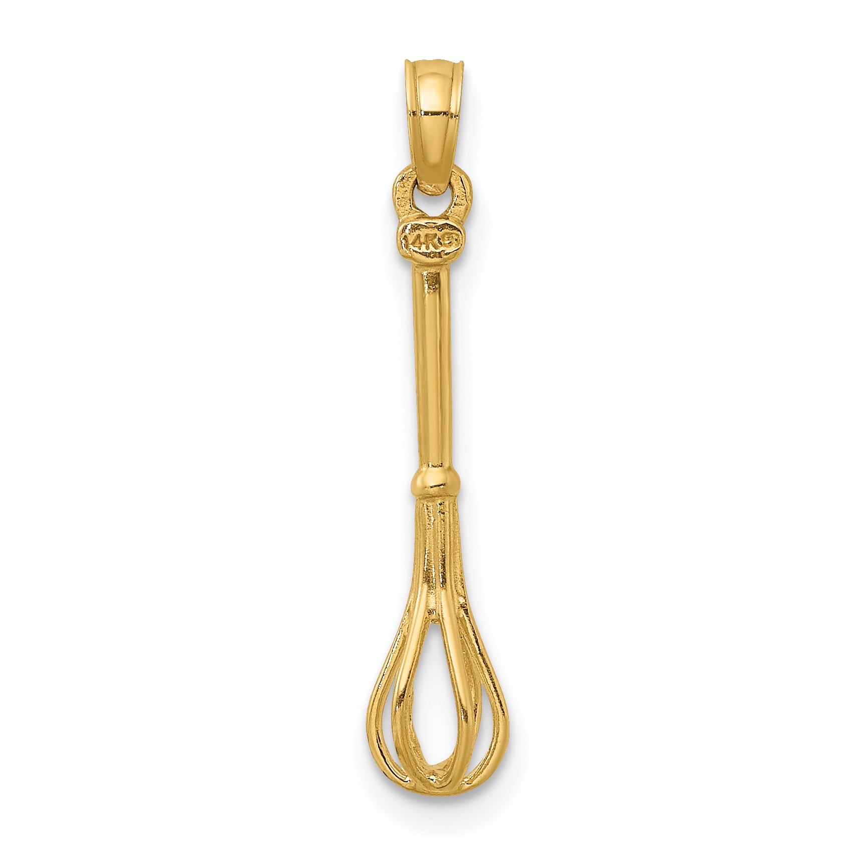 14K 3-D  Polished Whisk Charm