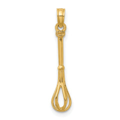 14K 3-D  Polished Whisk Charm