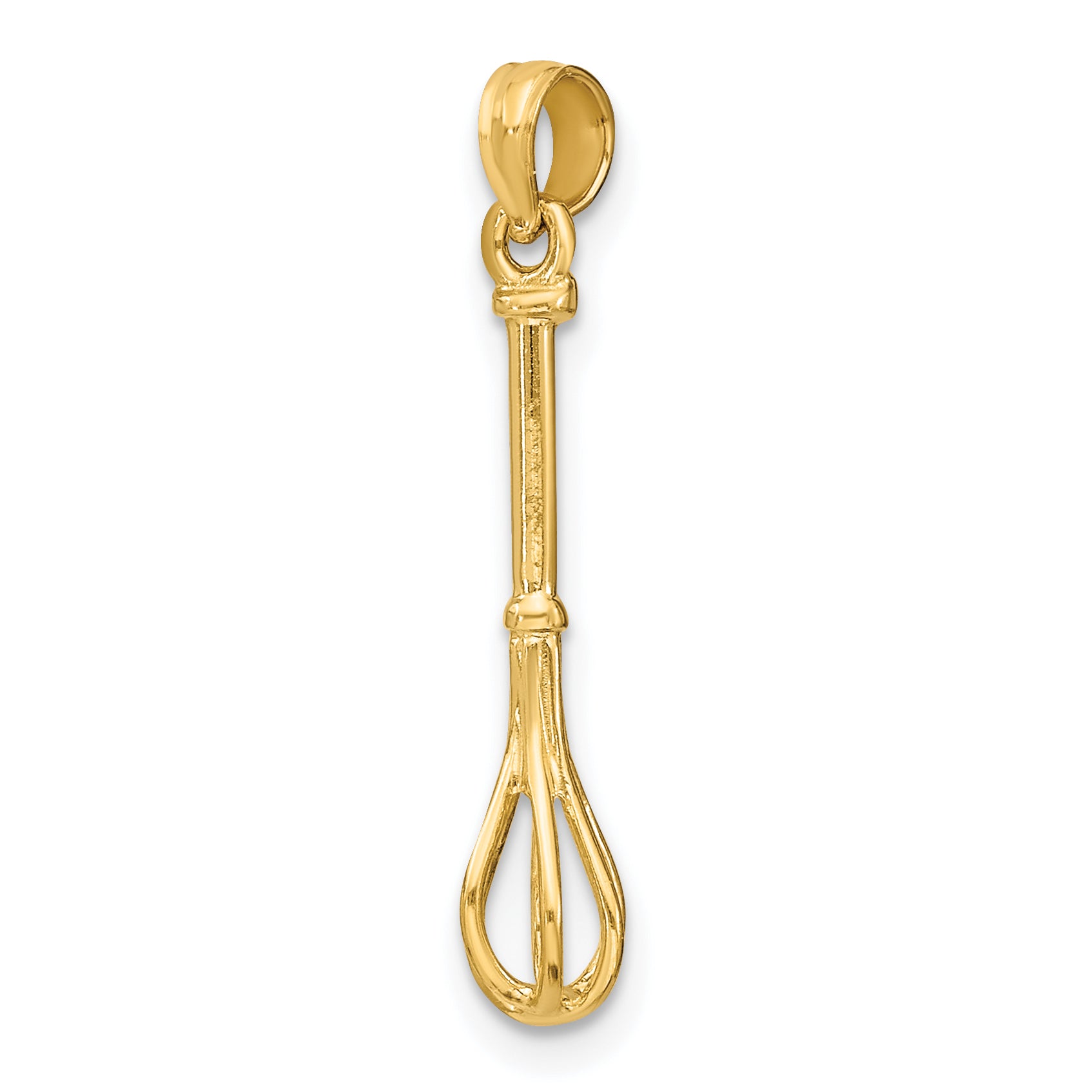 14K 3-D  Polished Whisk Charm