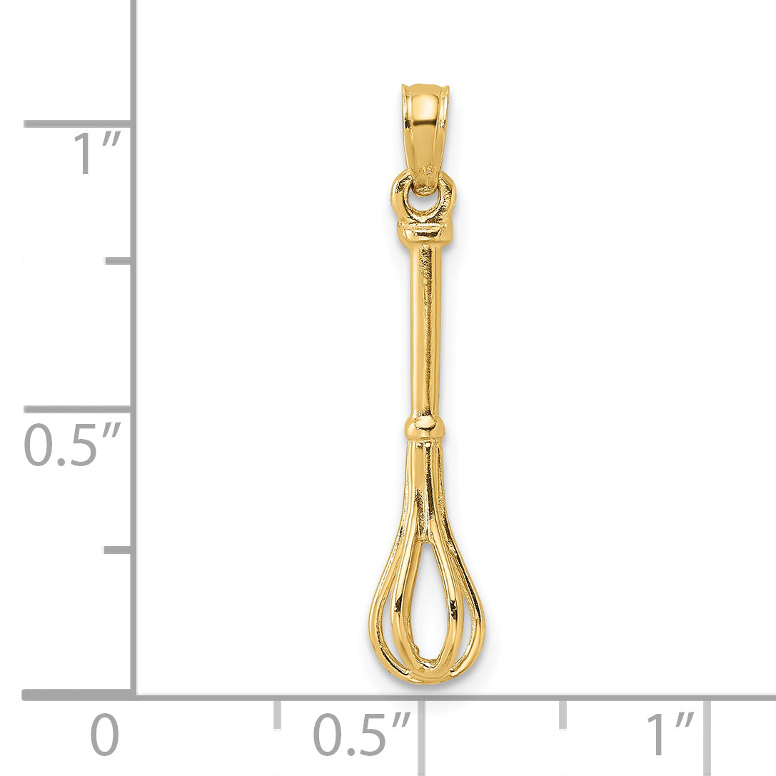 14K 3-D  Polished Whisk Charm