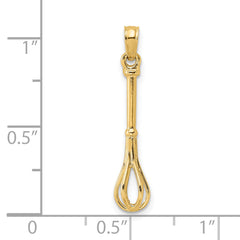 14K 3-D  Polished Whisk Charm