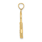 14K 3-D Padlock w/Key Hole Charm