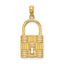 14K 3-D Padlock w/Key Hole Charm