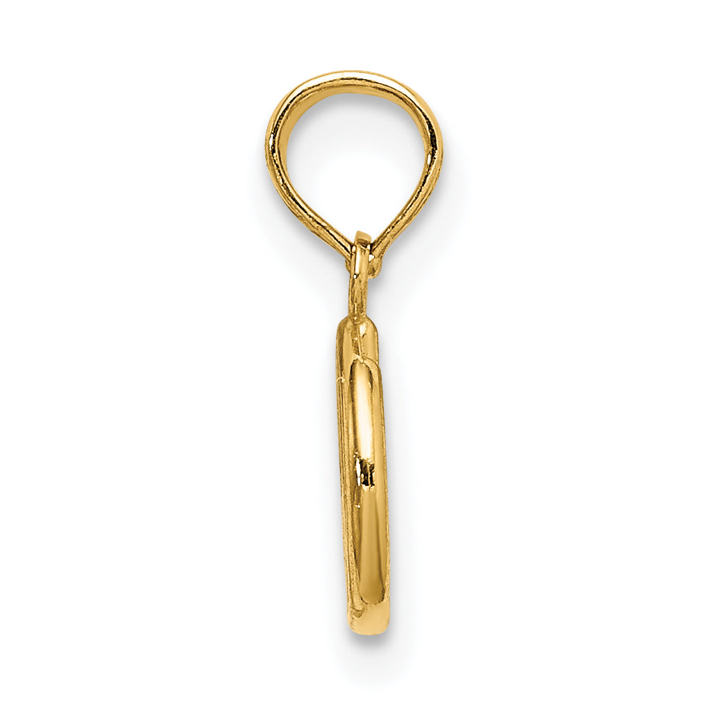 14K 3-D Peace Symbol Charm