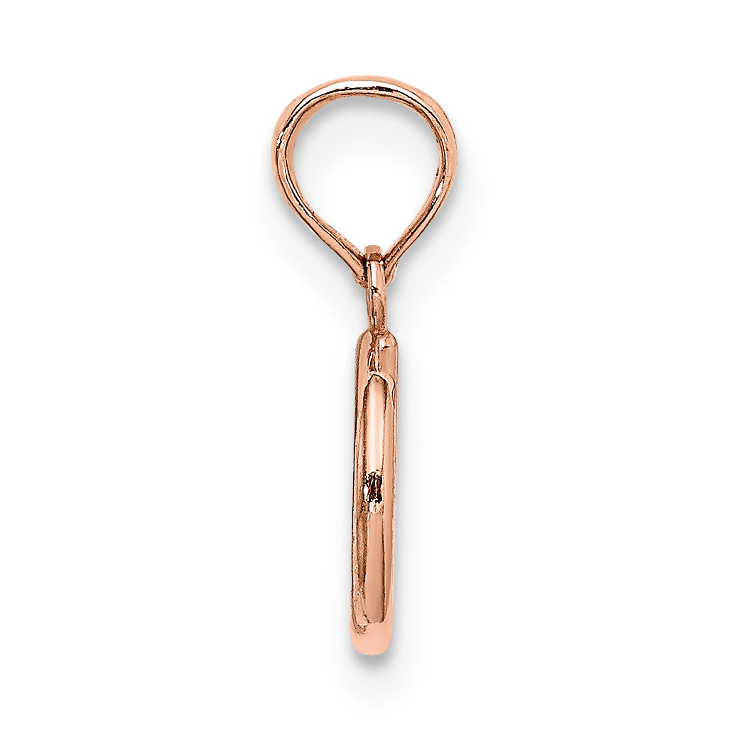 14K Rose Gold 3-D Peace Symbol Charm