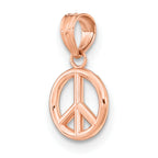 14K Rose Gold 3-D Peace Symbol Charm
