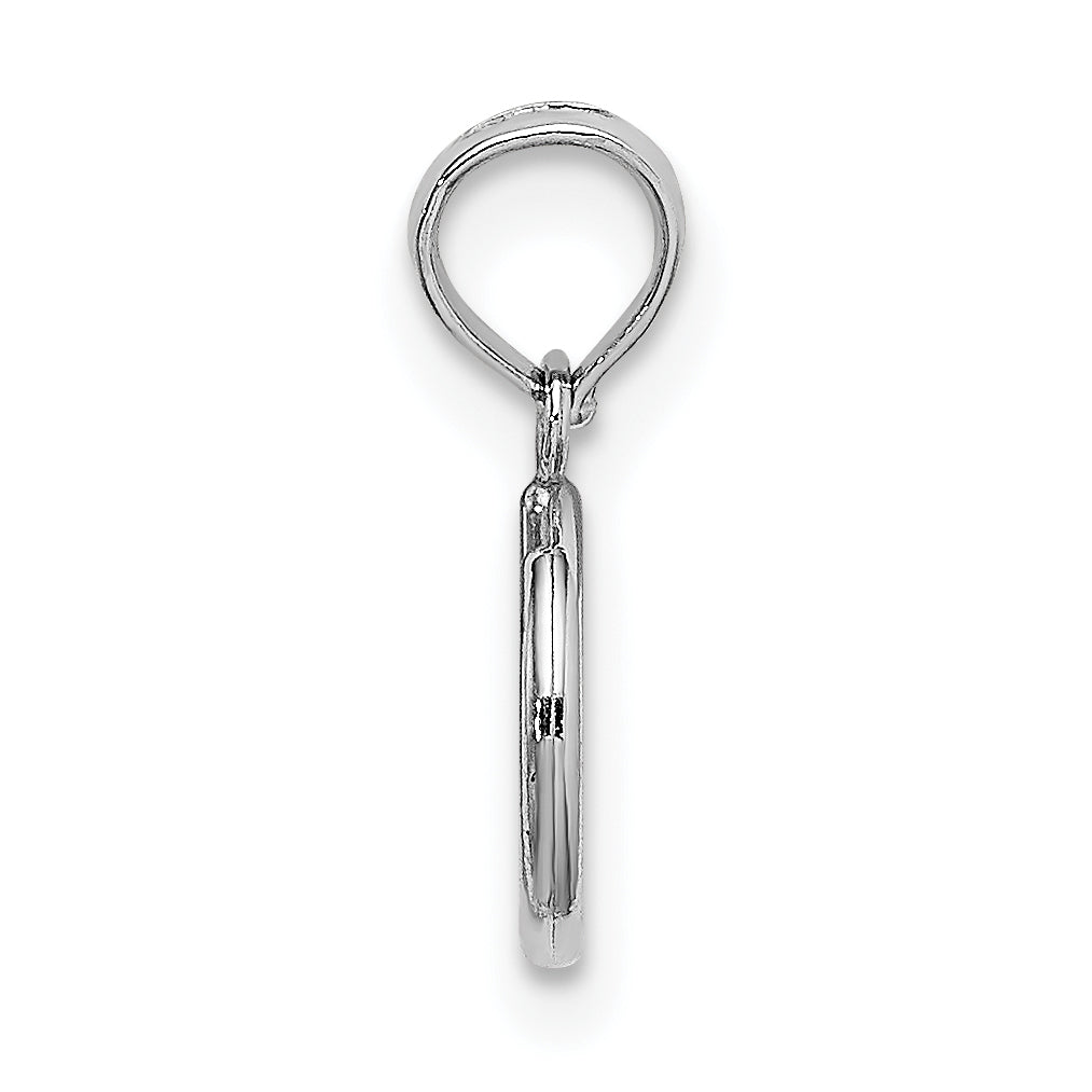 14K White Gold 3-D Peace Symbol Charm Secondary image