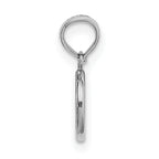 14K White Gold 3-D Peace Symbol Charm