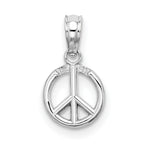 14K White Gold 3-D Peace Symbol Charm