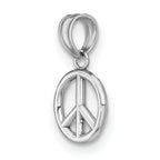 14K White Gold 3-D Peace Symbol Charm