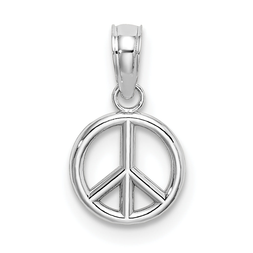 14K White Gold 3-D Peace Symbol Charm Main image