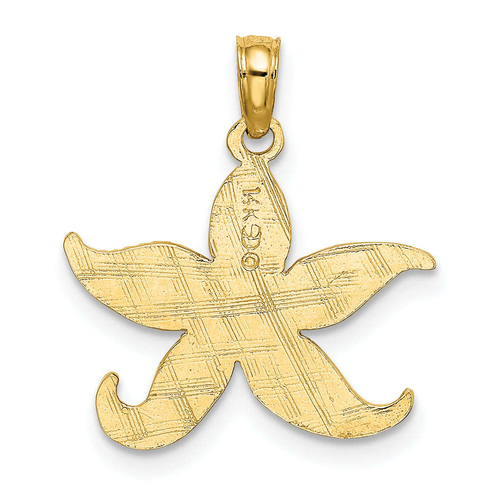 14K Flat Starfish Charm
