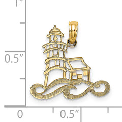 14K Cut-Out Lighthouse w/ Water Charm