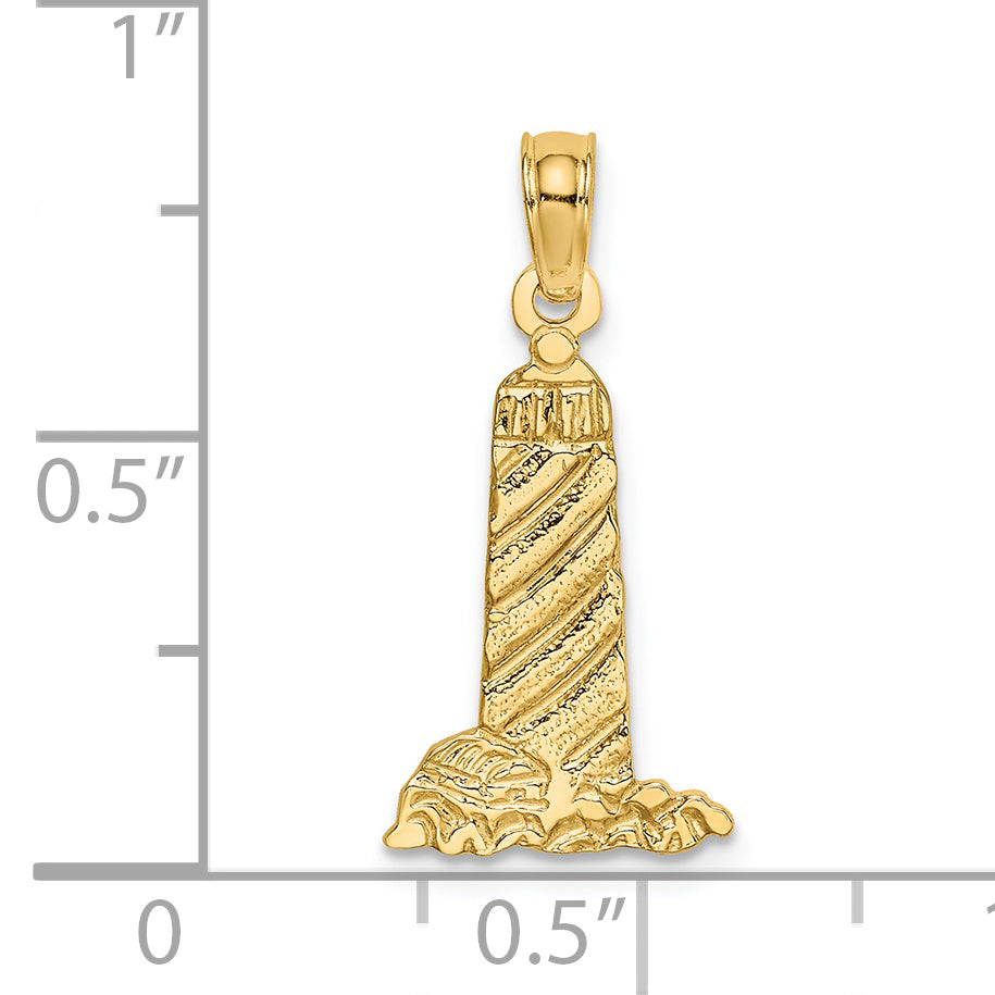 14K Small Lighthouse W/Building Charm