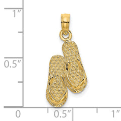14K ANTIGUA, W.I. Double Flip-Flop Charm