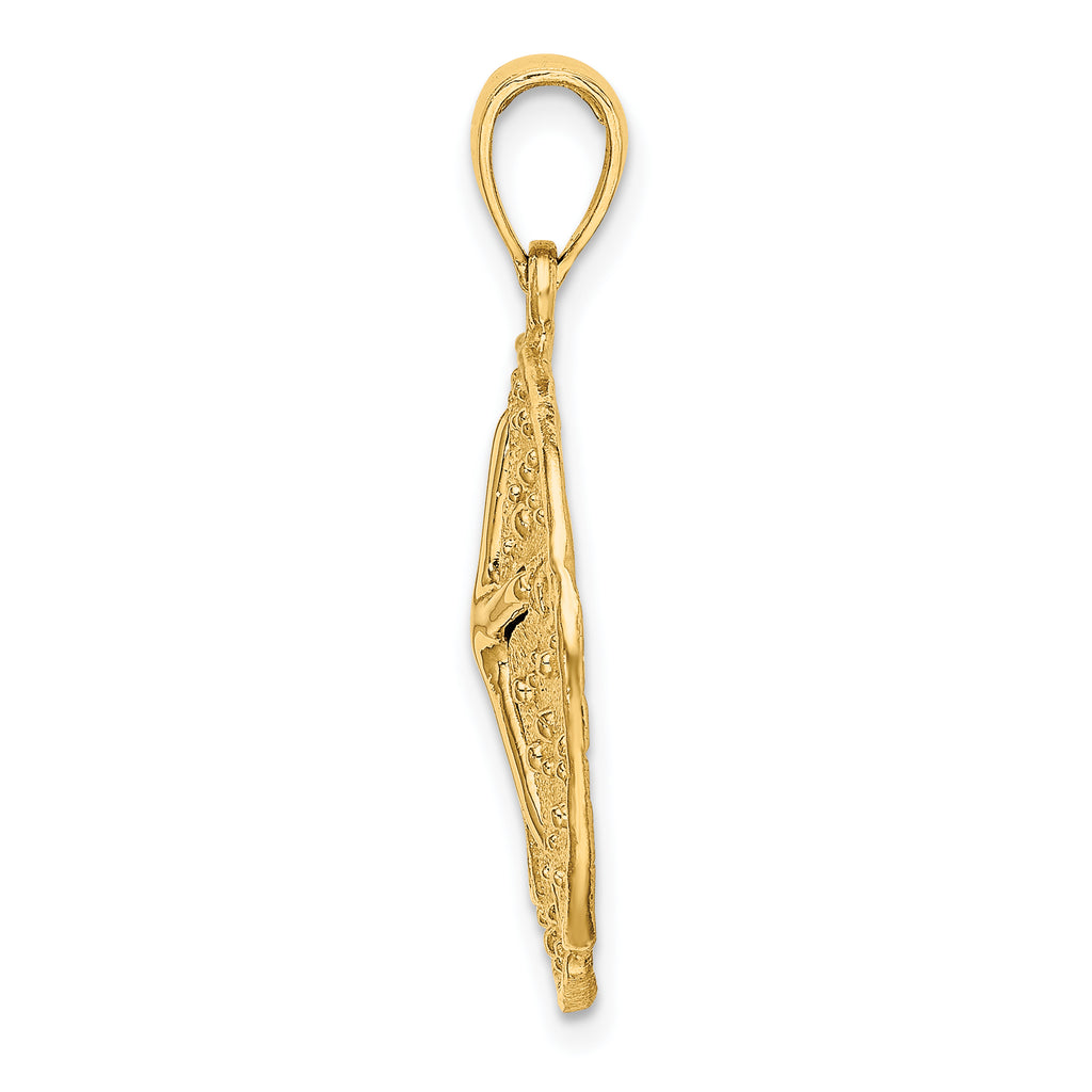 14K Starfish on Sand Dollar Charm