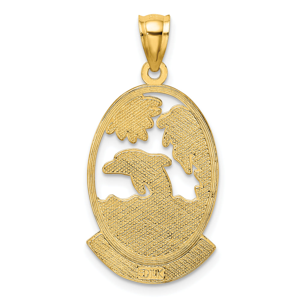 14K SARASOTA w/ Dolphin Sunset Scene Charm