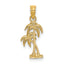 14K Textured Double Palm Tree Charm