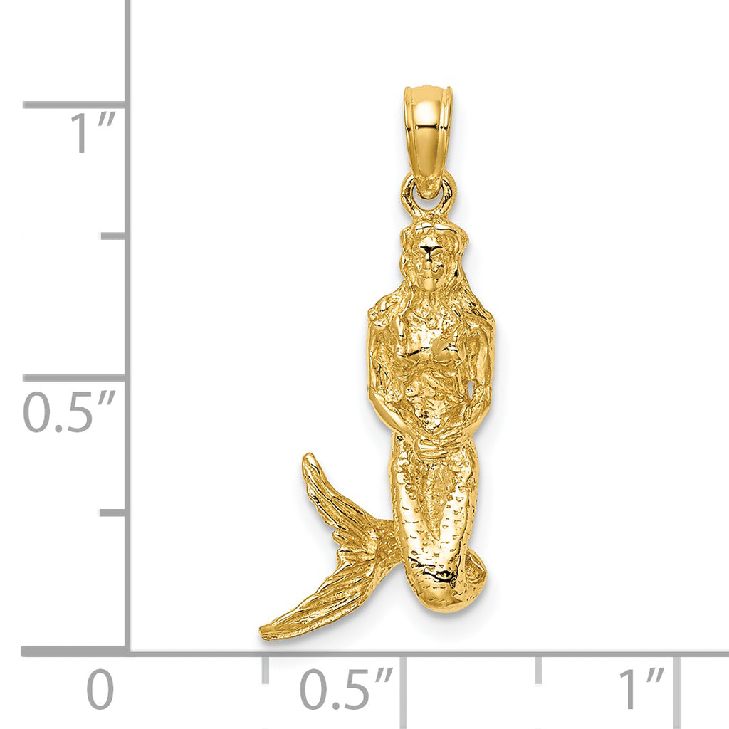 14K 3-D Mermaid Charm