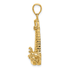 14K Lighthouse W/ Wave Charm