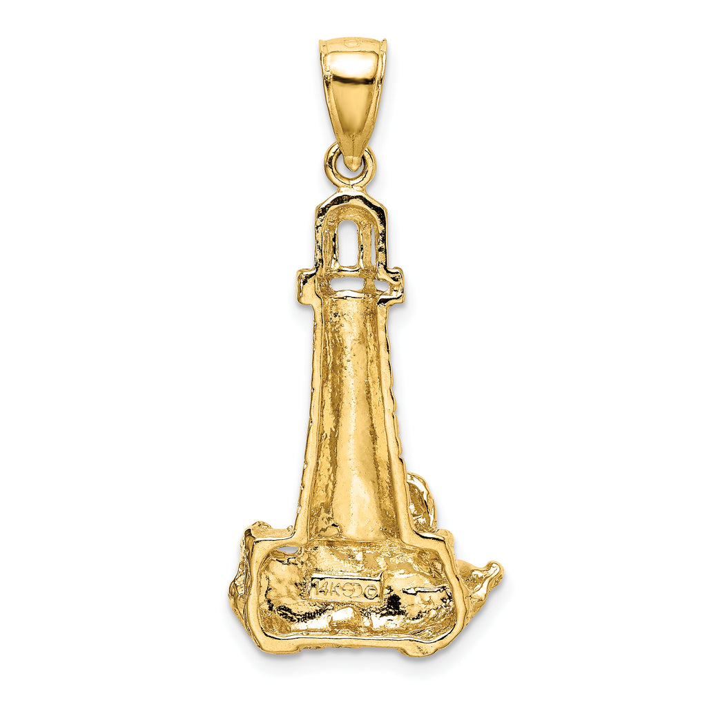 14K Lighthouse W/ Wave Charm