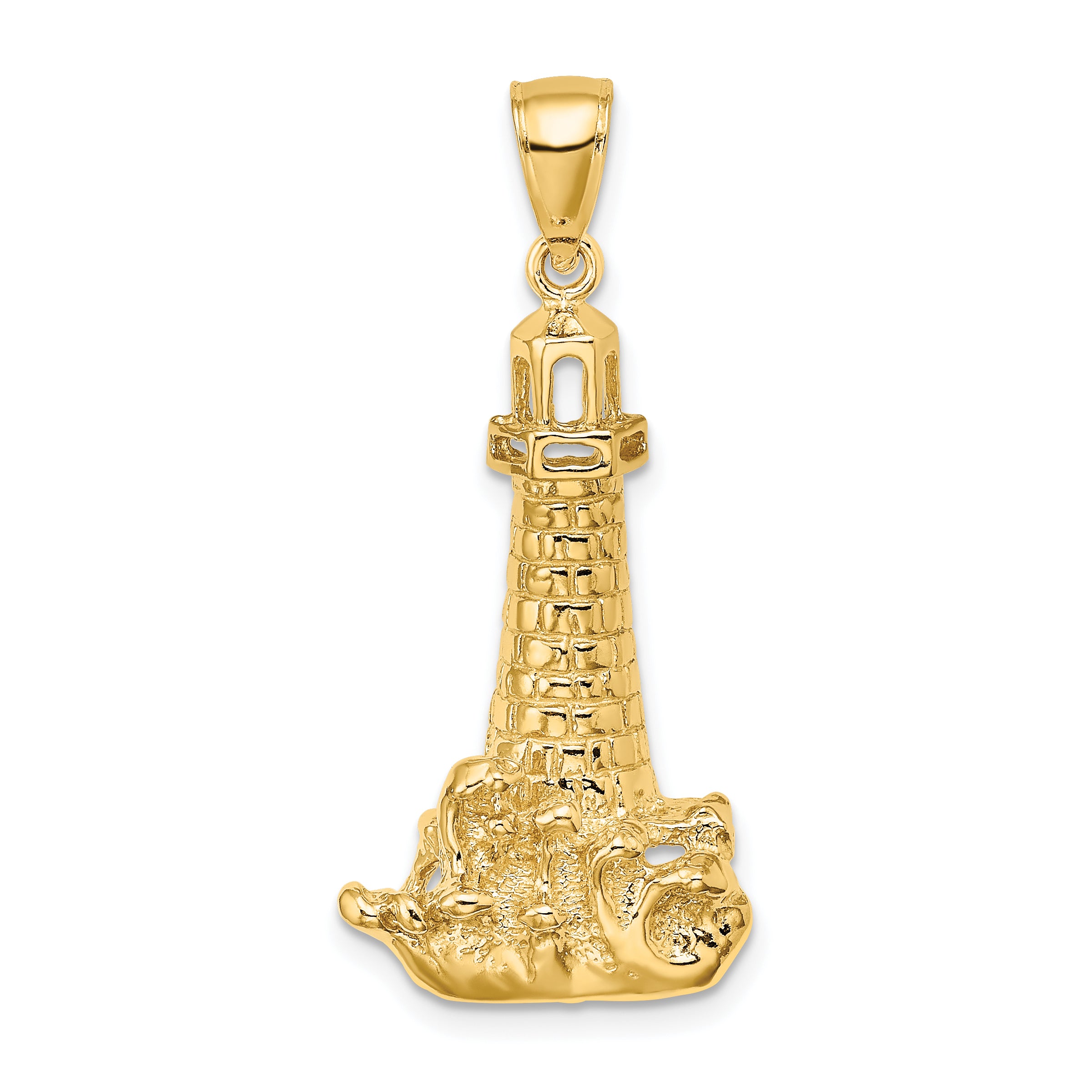 14K Lighthouse W/ Wave Charm Main image