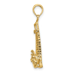 14K Lighthouse W/ Wave Charm